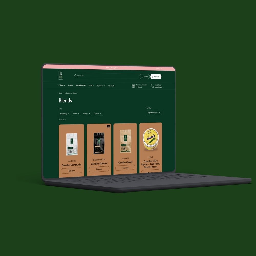 Camden Coffee Roastery Collection page