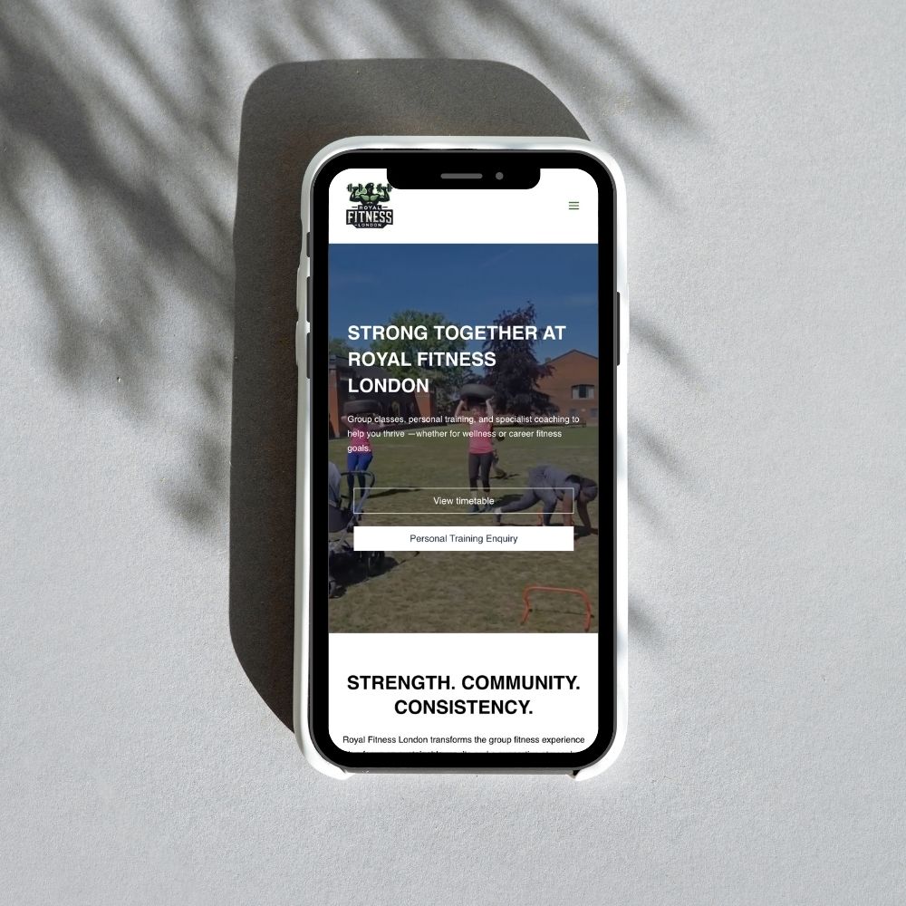 Royal fitness London Homepage Mobile